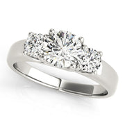 Timeless Round Diamond Trilogy Ring in 10K/14K gold and platinum with certified lab-grown or natural diamonds