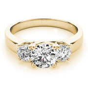 Timeless Round Diamond Trilogy Ring in 10K/14K gold and platinum with certified lab-grown or natural diamonds