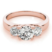 Timeless Round Diamond Trilogy Ring in 10K/14K gold and platinum with certified lab-grown or natural diamonds