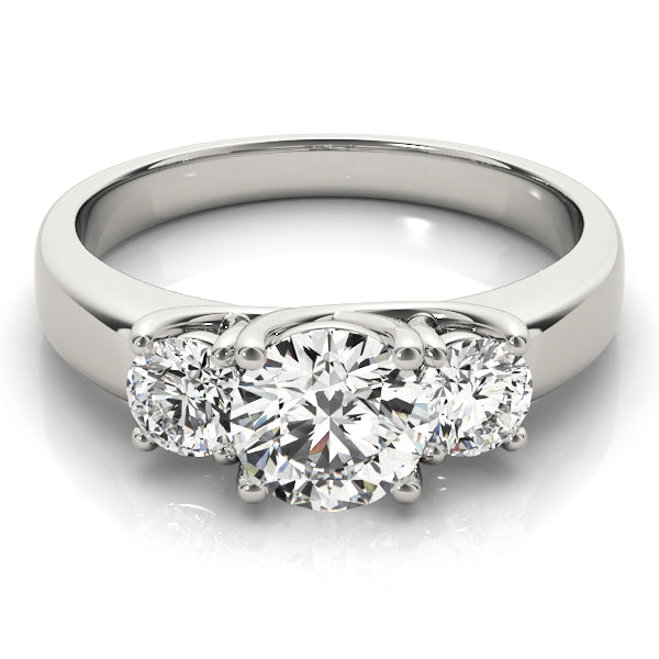 Timeless Round Diamond Trilogy Ring in 10K/14K gold and platinum with certified lab-grown or natural diamonds
