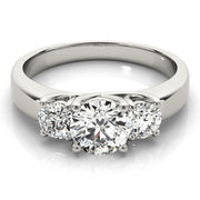 Timeless Round Diamond Trilogy Ring in 10K/14K gold and platinum with certified lab-grown or natural diamonds