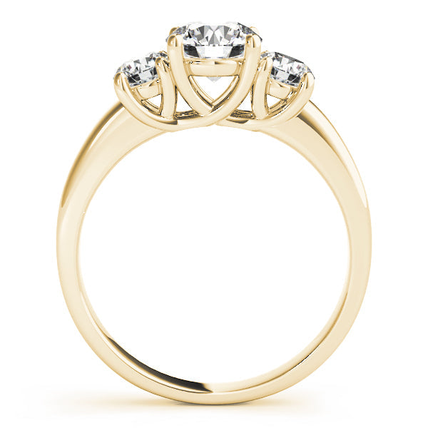 Timeless Round Diamond Trilogy Ring in 10K/14K gold and platinum with certified lab-grown or natural diamonds