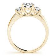 Timeless Round Diamond Trilogy Ring in 10K/14K gold and platinum with certified lab-grown or natural diamonds
