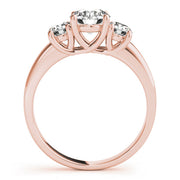 Timeless Round Diamond Trilogy Ring in 10K/14K gold and platinum with certified lab-grown or natural diamonds