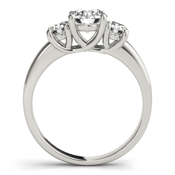Timeless Round Diamond Trilogy Ring in 10K/14K gold and platinum with certified lab-grown or natural diamonds