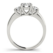 Timeless Round Diamond Trilogy Ring in 10K/14K gold and platinum with certified lab-grown or natural diamonds