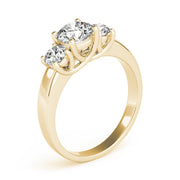 Timeless Round Diamond Trilogy Ring in 10K/14K gold and platinum with certified lab-grown or natural diamonds