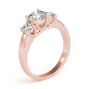 Timeless Round Diamond Trilogy Ring in 10K/14K gold and platinum with certified lab-grown or natural diamonds