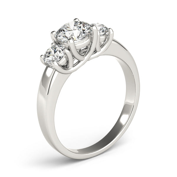 Timeless Round Diamond Trilogy Ring in 10K/14K gold and platinum with certified lab-grown or natural diamonds