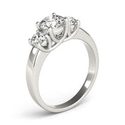 Timeless Round Diamond Trilogy Ring in 10K/14K gold and platinum with certified lab-grown or natural diamonds