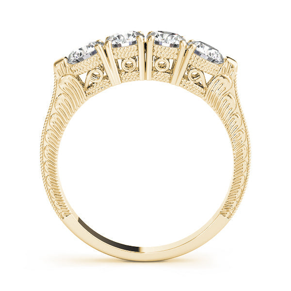 Prong Set Half Eternity Ring in Gold & Platinum