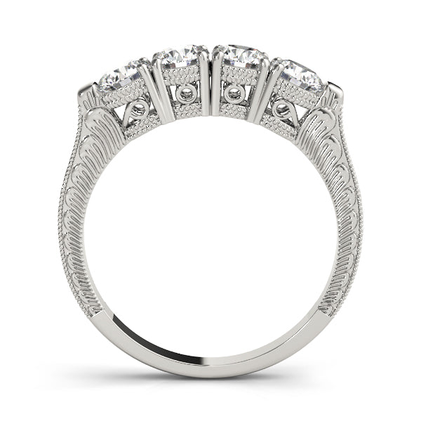 Prong Set Half Eternity Ring in Gold & Platinum