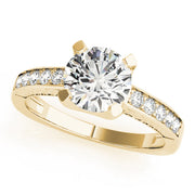 Resplendent Channel-Set Round Diamond Engagement Ring in 10K/14K gold and platinum with certified lab-grown or natural diamonds
