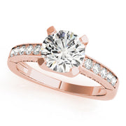 Resplendent Channel-Set Round Diamond Engagement Ring in 10K/14K gold and platinum with certified lab-grown or natural diamonds