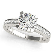 Resplendent Channel-Set Round Diamond Engagement Ring in 10K/14K gold and platinum with certified lab-grown or natural diamonds