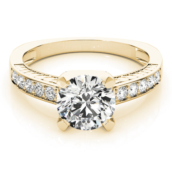 Resplendent Channel-Set Round Diamond Engagement Ring in 10K/14K gold and platinum with certified lab-grown or natural diamonds