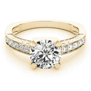 Resplendent Channel-Set Round Diamond Engagement Ring in 10K/14K gold and platinum with certified lab-grown or natural diamonds