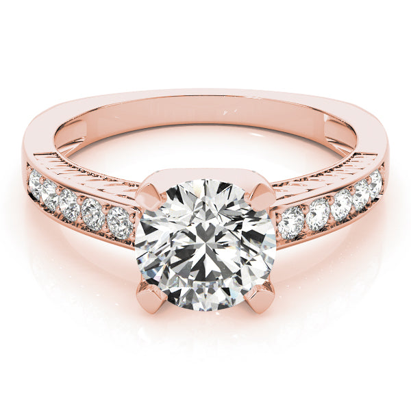 Resplendent Channel-Set Round Diamond Engagement Ring in 10K/14K gold and platinum with certified lab-grown or natural diamonds