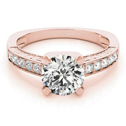 Resplendent Channel-Set Round Diamond Engagement Ring in 10K/14K gold and platinum with certified lab-grown or natural diamonds