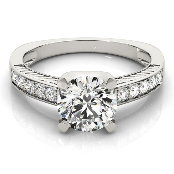 Resplendent Channel-Set Round Diamond Engagement Ring in 10K/14K gold and platinum with certified lab-grown or natural diamonds