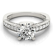 Resplendent Channel-Set Round Diamond Engagement Ring in 10K/14K gold and platinum with certified lab-grown or natural diamonds