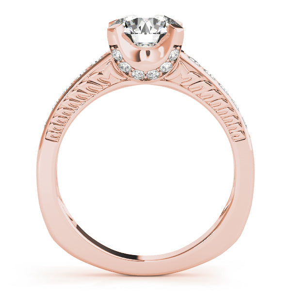 Resplendent Channel-Set Round Diamond Engagement Ring in 10K/14K gold and platinum with certified lab-grown or natural diamonds