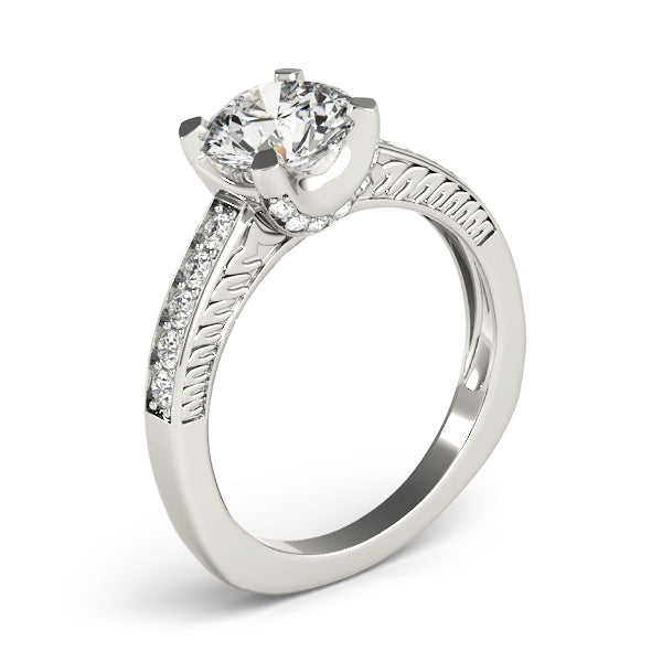 Resplendent Channel-Set Round Diamond Engagement Ring in 10K/14K gold and platinum with certified lab-grown or natural diamonds
