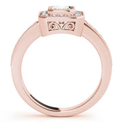 Cherished Halo Emerald Diamond Engagement Ring in 10K/14K gold and platinum with certified lab-grown or natural diamonds