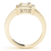 Cherished Halo Emerald Diamond Engagement Ring in 10K/14K gold and platinum with certified lab-grown or natural diamonds