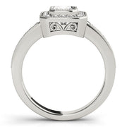 Cherished Halo Emerald Diamond Engagement Ring in 10K/14K gold and platinum with certified lab-grown or natural diamonds