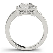 Noble Halo Princess Diamond Engagement Ring in 10K/14K gold and platinum with certified lab-grown or natural diamonds