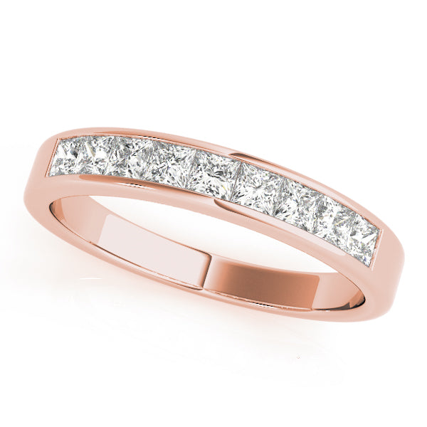 Channel Set Fancy Half Eternity Ring in Gold & Platinum