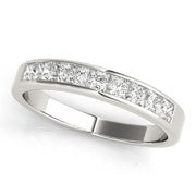 Channel Set Fancy Half Eternity Ring in Gold & Platinum