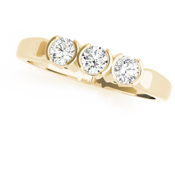 Bezel Set Half Eternity Ring in 10K/14K gold and platinum with certified lab-grown or natural diamonds
