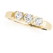 Bezel Set Half Eternity Ring in 10K/14K gold and platinum with certified lab-grown or natural diamonds