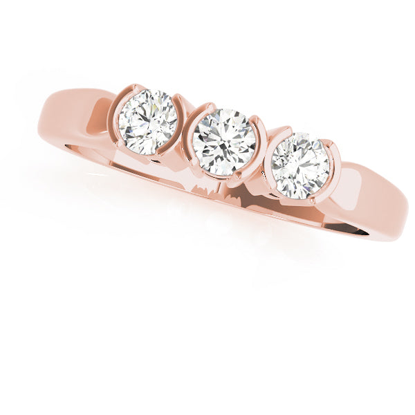 Bezel Set Half Eternity Ring in Gold & Platinum