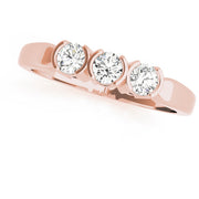 Bezel Set Half Eternity Ring in Gold & Platinum