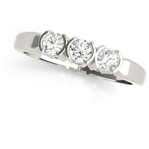 Bezel Set Half Eternity Ring in Gold & Platinum