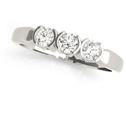 Bezel Set Half Eternity Ring in Gold & Platinum