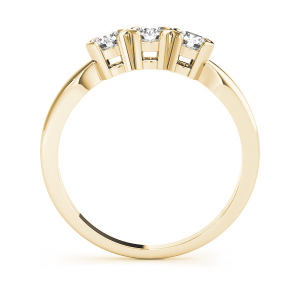 Bezel Set Half Eternity Ring in Gold & Platinum