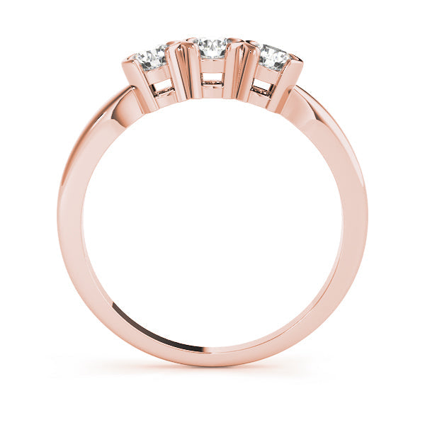 Bezel Set Half Eternity Ring in Gold & Platinum