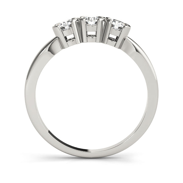 Bezel Set Half Eternity Ring in Gold & Platinum