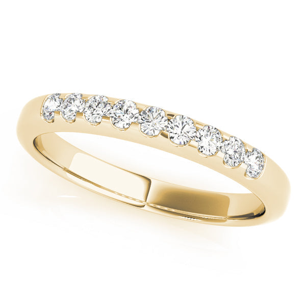 Straight Shared Prong Half Eternity Ring in 10K/14K gold and platinum with certified lab-grown or natural diamonds