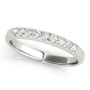 Straight Shared Prong Half Eternity Ring in Gold & Platinum