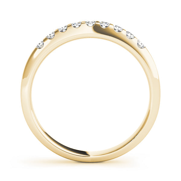 Straight Shared Prong Half Eternity Ring in Gold & Platinum
