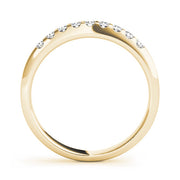 Straight Shared Prong Half Eternity Ring in Gold & Platinum