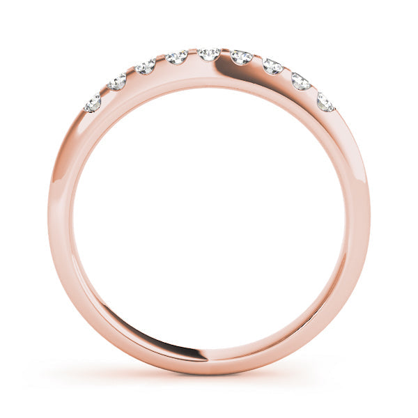 Straight Shared Prong Half Eternity Ring in Gold & Platinum