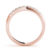 Straight Shared Prong Half Eternity Ring in Gold & Platinum