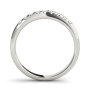 Straight Shared Prong Half Eternity Ring in Gold & Platinum