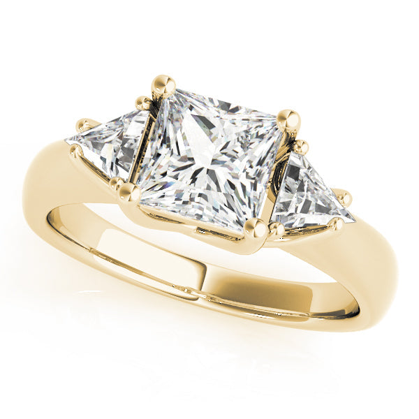 Timeless Princess Diamond Three Stone Ring in 10K/14K gold and platinum with certified lab-grown or natural diamonds